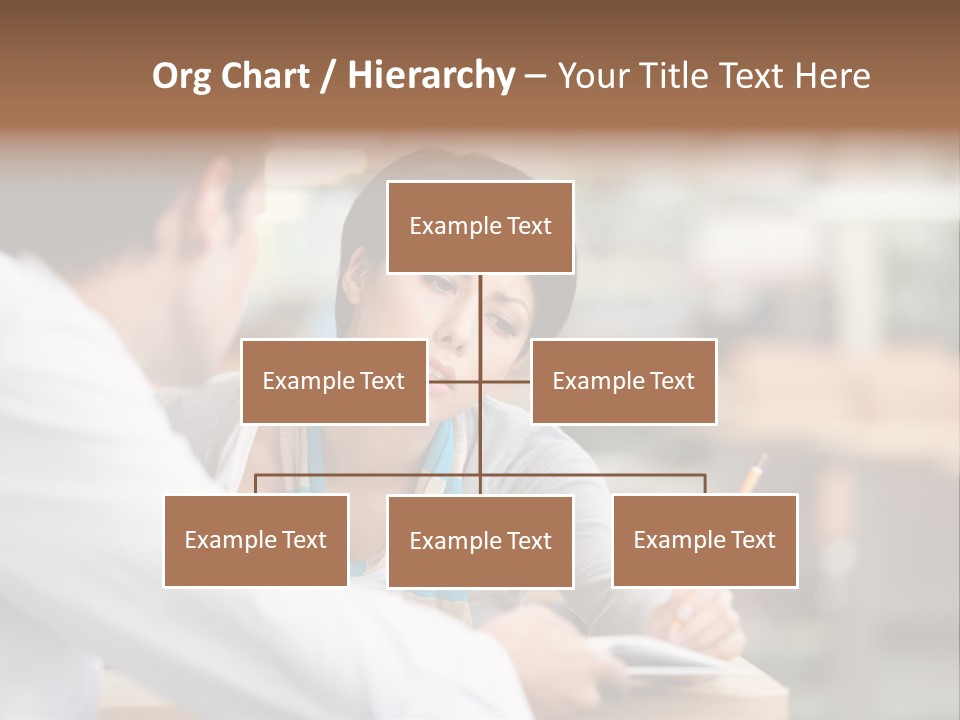 A Woman Sitting At A Desk With A Man PowerPoint Template