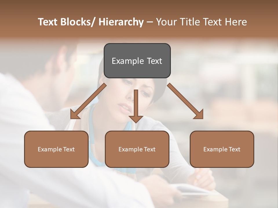 A Woman Sitting At A Desk With A Man PowerPoint Template