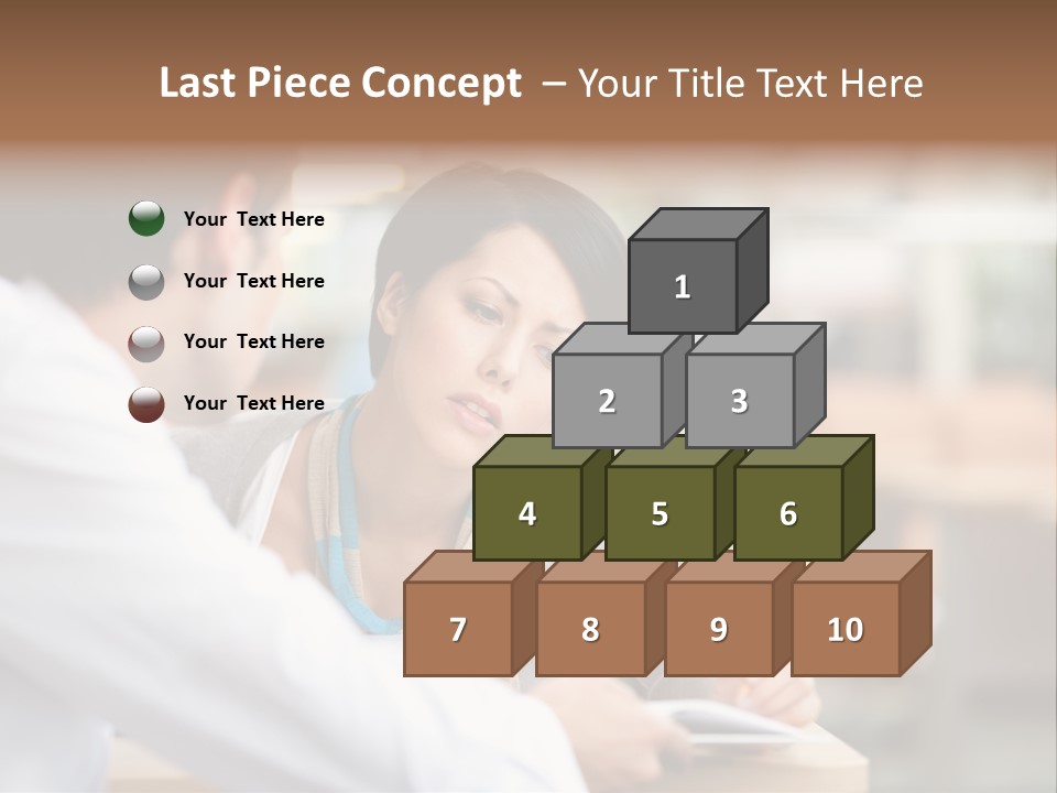 A Woman Sitting At A Desk With A Man PowerPoint Template