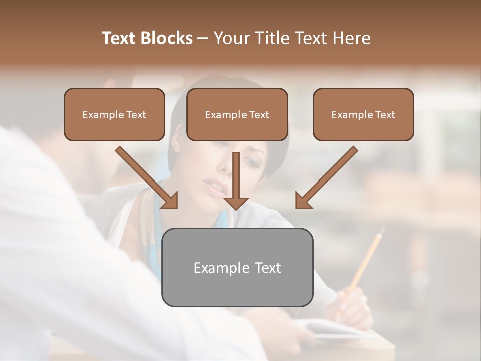 A Woman Sitting At A Desk With A Man PowerPoint Template