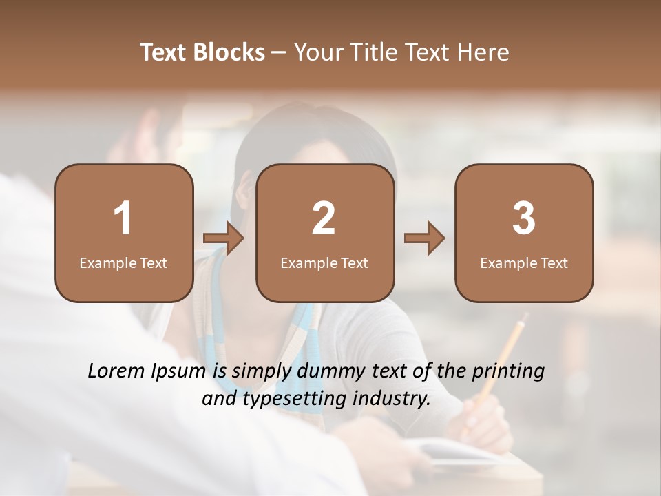 A Woman Sitting At A Desk With A Man PowerPoint Template