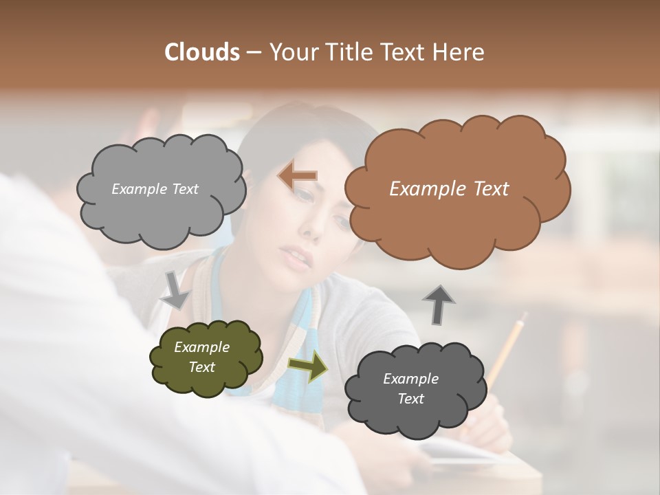 A Woman Sitting At A Desk With A Man PowerPoint Template