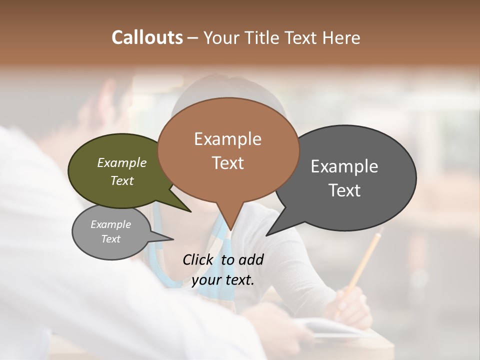 A Woman Sitting At A Desk With A Man PowerPoint Template
