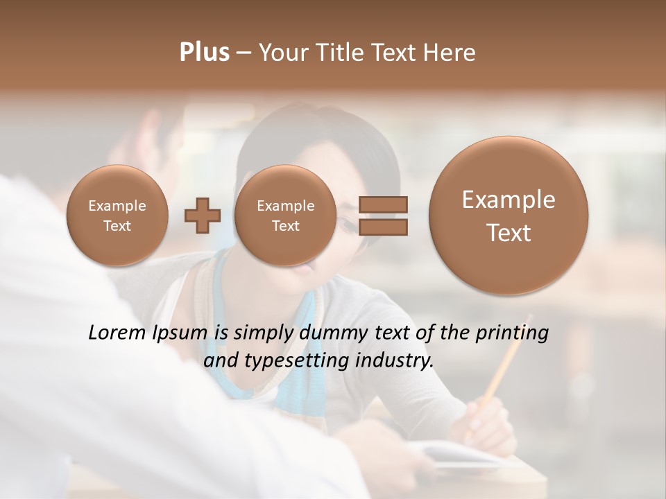 A Woman Sitting At A Desk With A Man PowerPoint Template