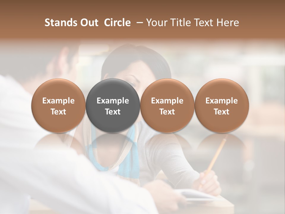 A Woman Sitting At A Desk With A Man PowerPoint Template