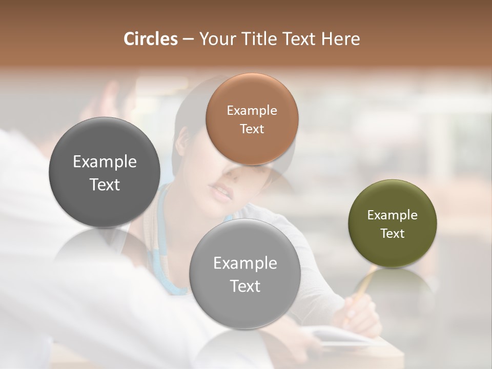 A Woman Sitting At A Desk With A Man PowerPoint Template