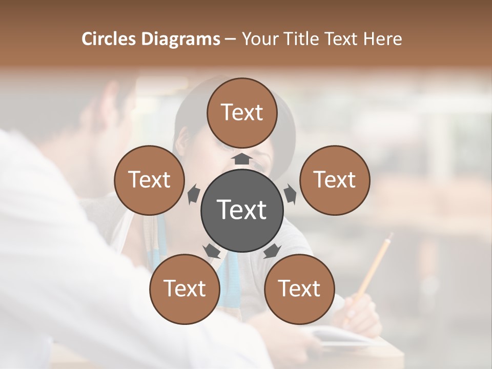 A Woman Sitting At A Desk With A Man PowerPoint Template