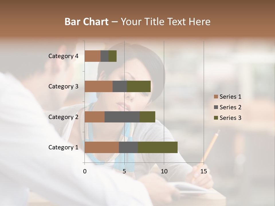 A Woman Sitting At A Desk With A Man PowerPoint Template