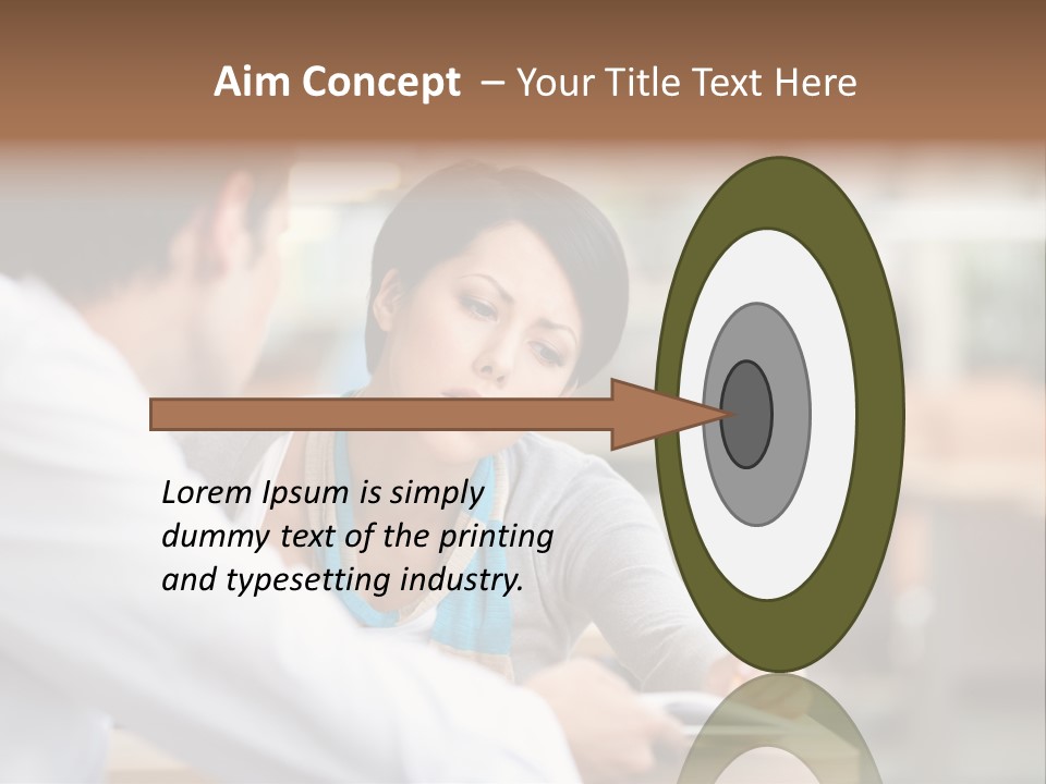 A Woman Sitting At A Desk With A Man PowerPoint Template