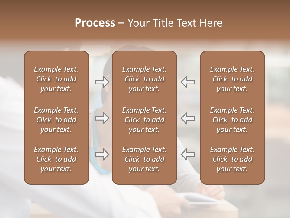 A Woman Sitting At A Desk With A Man PowerPoint Template