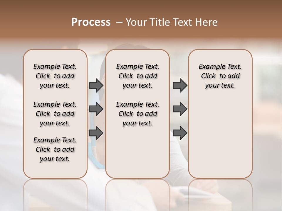 A Woman Sitting At A Desk With A Man PowerPoint Template