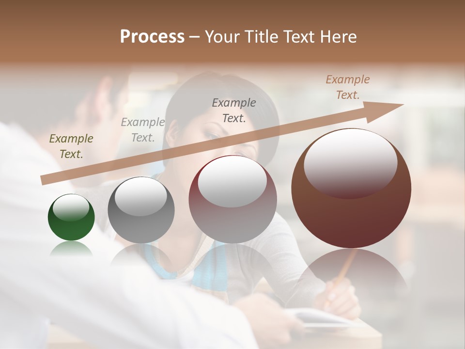 A Woman Sitting At A Desk With A Man PowerPoint Template