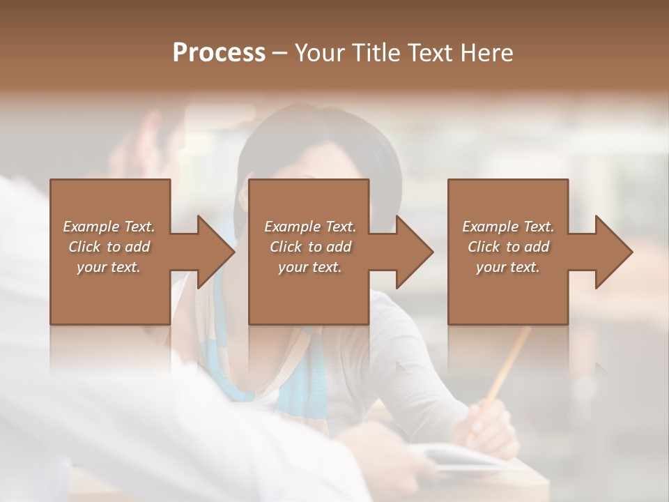 A Woman Sitting At A Desk With A Man PowerPoint Template