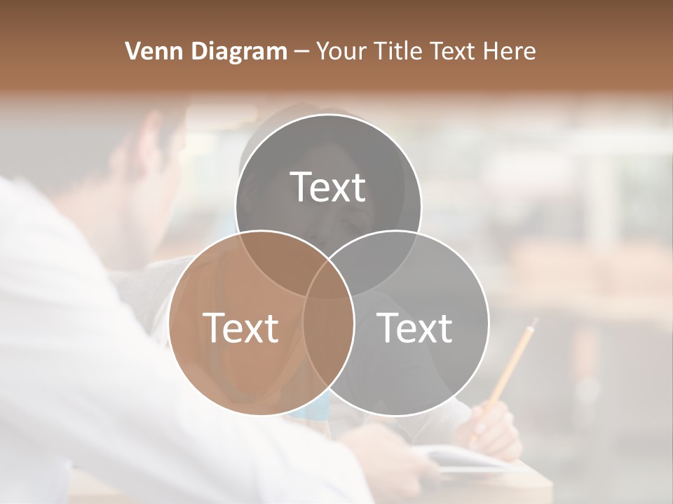 A Woman Sitting At A Desk With A Man PowerPoint Template
