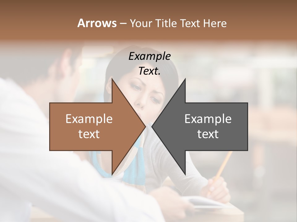 A Woman Sitting At A Desk With A Man PowerPoint Template