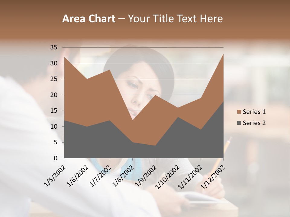 A Woman Sitting At A Desk With A Man PowerPoint Template