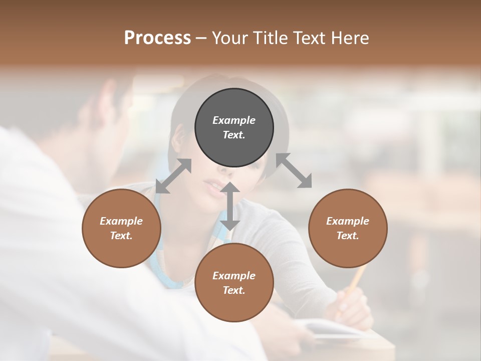 A Woman Sitting At A Desk With A Man PowerPoint Template