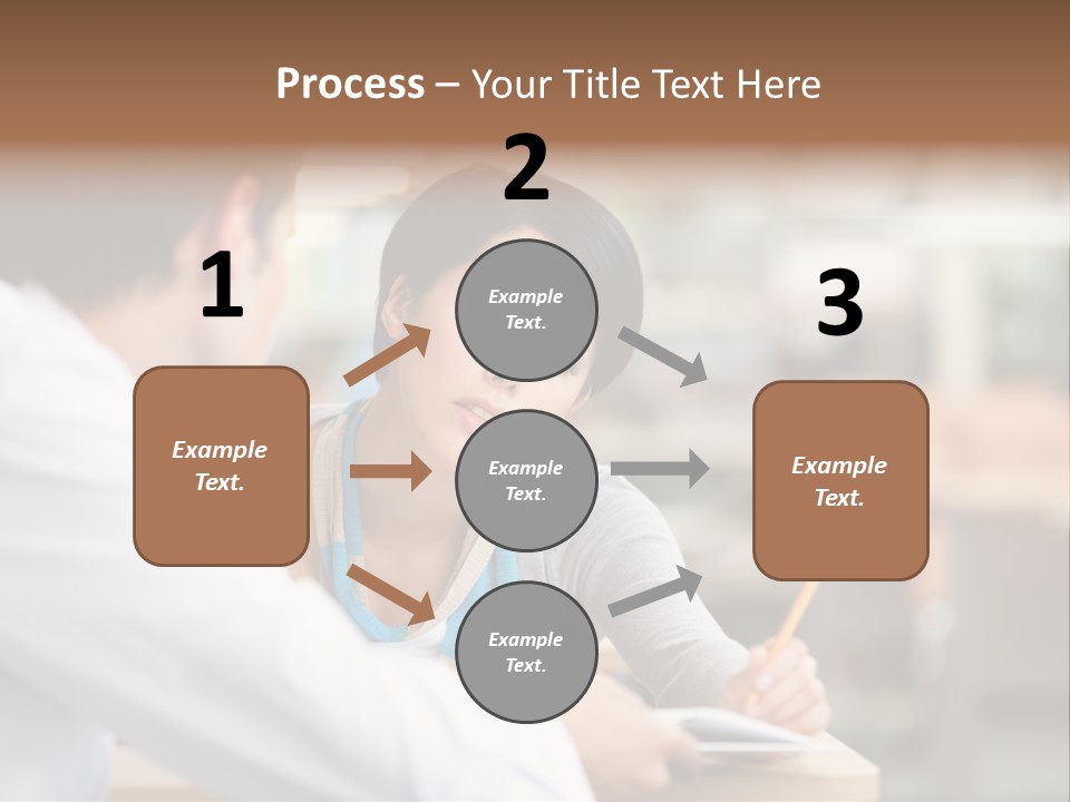 A Woman Sitting At A Desk With A Man PowerPoint Template