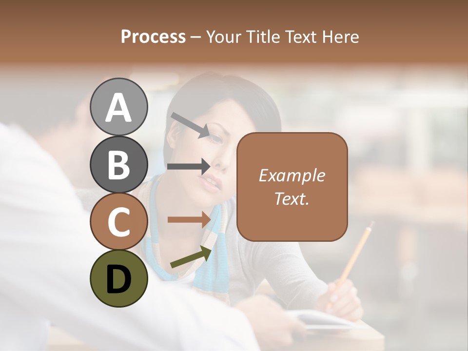 A Woman Sitting At A Desk With A Man PowerPoint Template