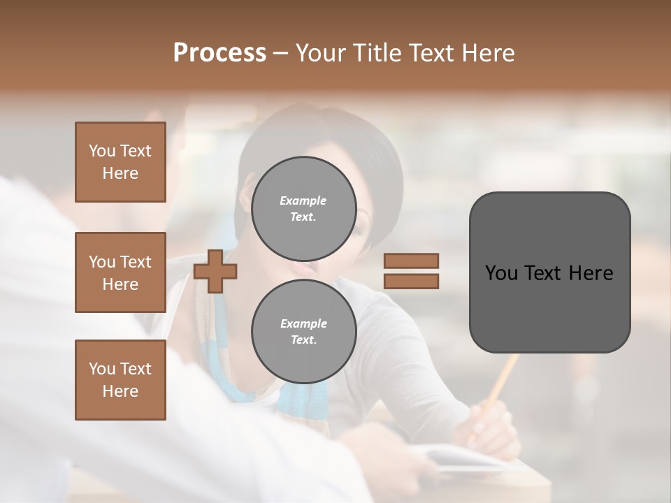 A Woman Sitting At A Desk With A Man PowerPoint Template