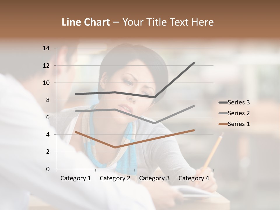 A Woman Sitting At A Desk With A Man PowerPoint Template