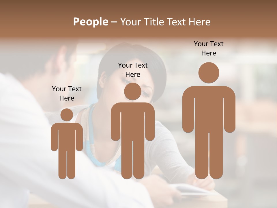 A Woman Sitting At A Desk With A Man PowerPoint Template