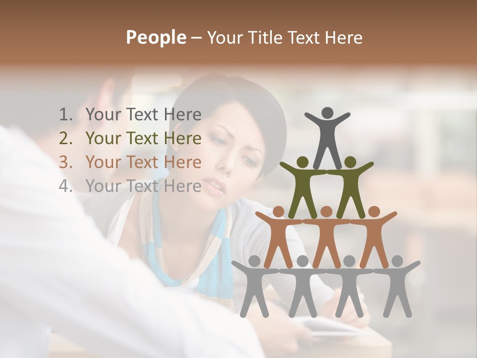 A Woman Sitting At A Desk With A Man PowerPoint Template