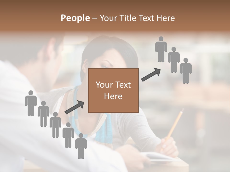 A Woman Sitting At A Desk With A Man PowerPoint Template