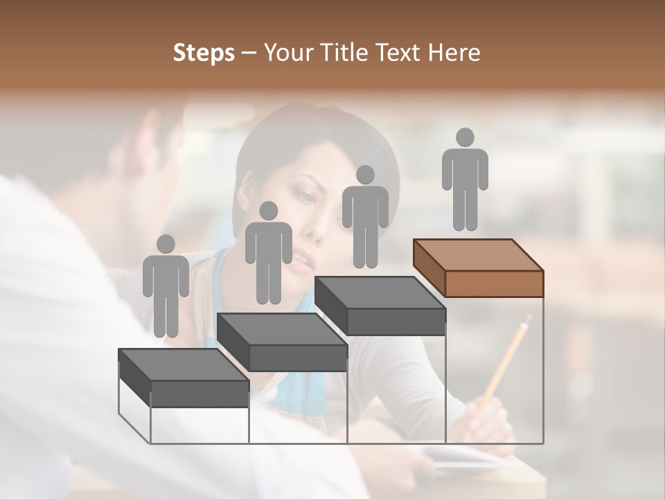 A Woman Sitting At A Desk With A Man PowerPoint Template