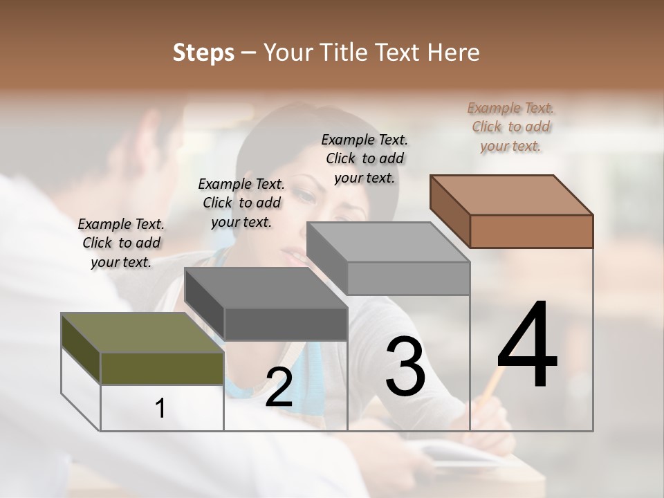A Woman Sitting At A Desk With A Man PowerPoint Template