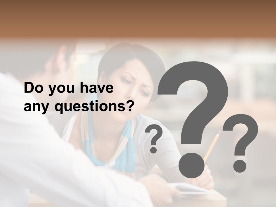 A Woman Sitting At A Desk With A Man PowerPoint Template