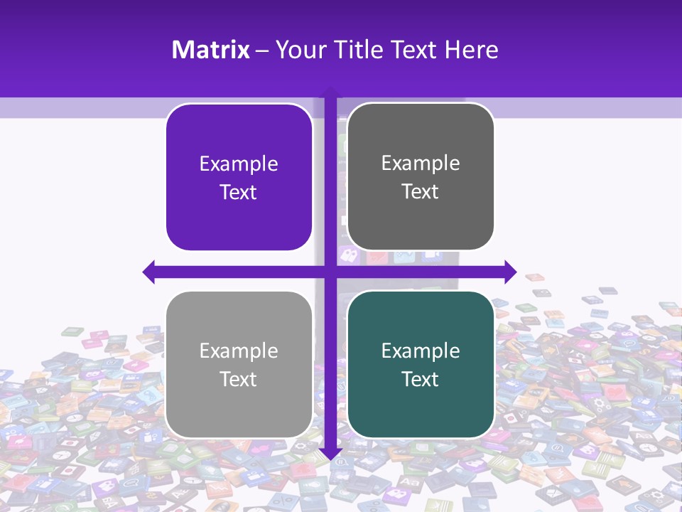 A Cell Phone Sitting On Top Of A Pile Of Colorful Cubes PowerPoint Template
