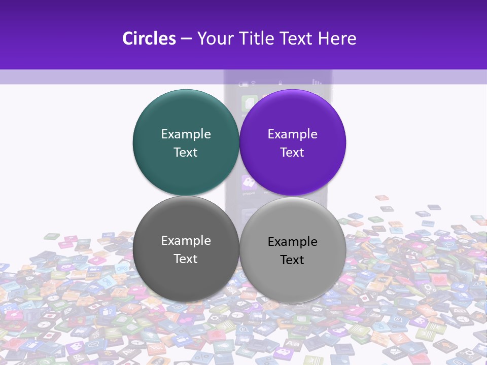 A Cell Phone Sitting On Top Of A Pile Of Colorful Cubes PowerPoint Template