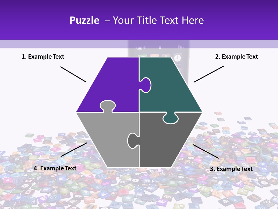 A Cell Phone Sitting On Top Of A Pile Of Colorful Cubes PowerPoint Template