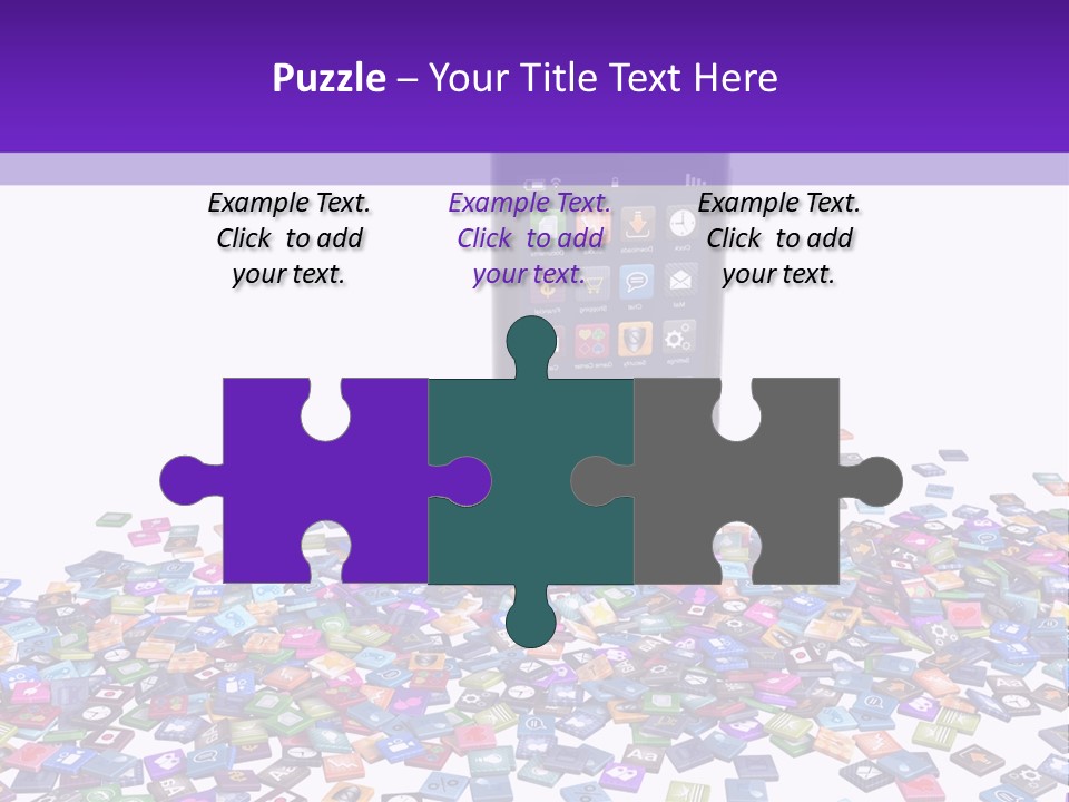 A Cell Phone Sitting On Top Of A Pile Of Colorful Cubes PowerPoint Template