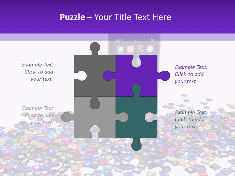 A Cell Phone Sitting On Top Of A Pile Of Colorful Cubes PowerPoint Template