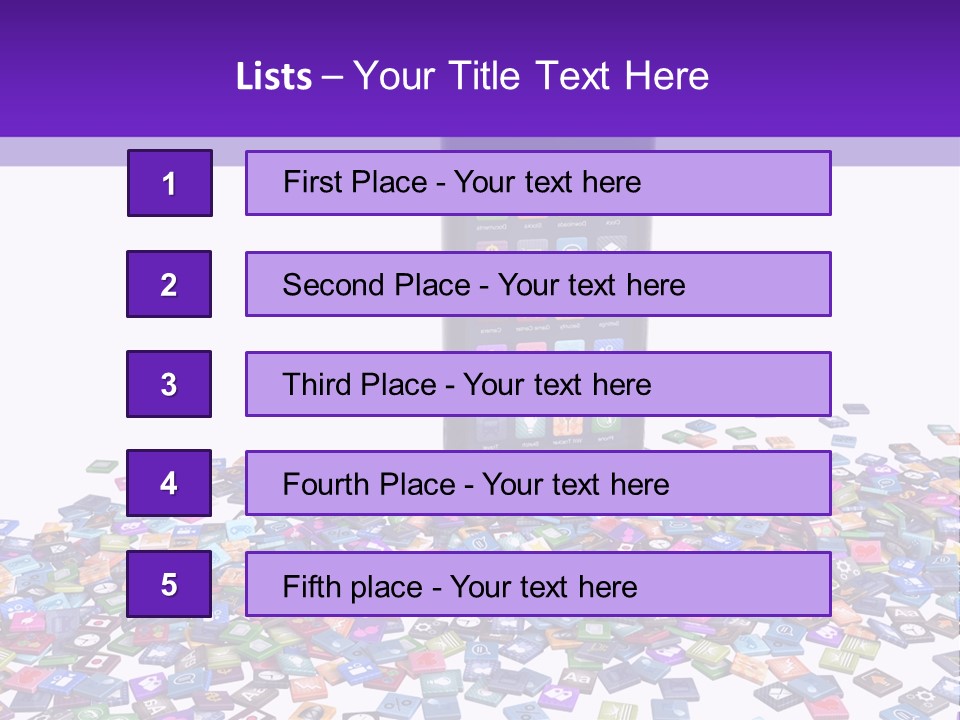 A Cell Phone Sitting On Top Of A Pile Of Colorful Cubes PowerPoint Template
