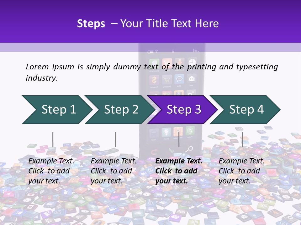 A Cell Phone Sitting On Top Of A Pile Of Colorful Cubes PowerPoint Template