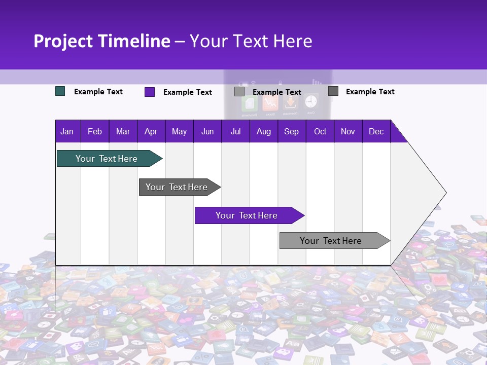 A Cell Phone Sitting On Top Of A Pile Of Colorful Cubes PowerPoint Template