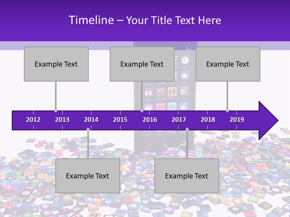 A Cell Phone Sitting On Top Of A Pile Of Colorful Cubes PowerPoint Template