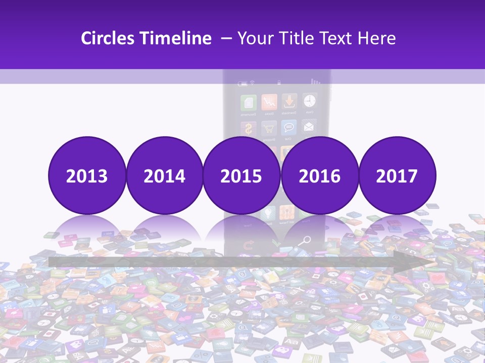 A Cell Phone Sitting On Top Of A Pile Of Colorful Cubes PowerPoint Template