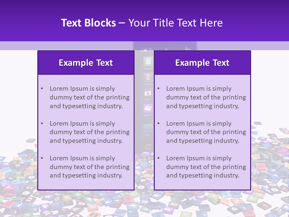 A Cell Phone Sitting On Top Of A Pile Of Colorful Cubes PowerPoint Template