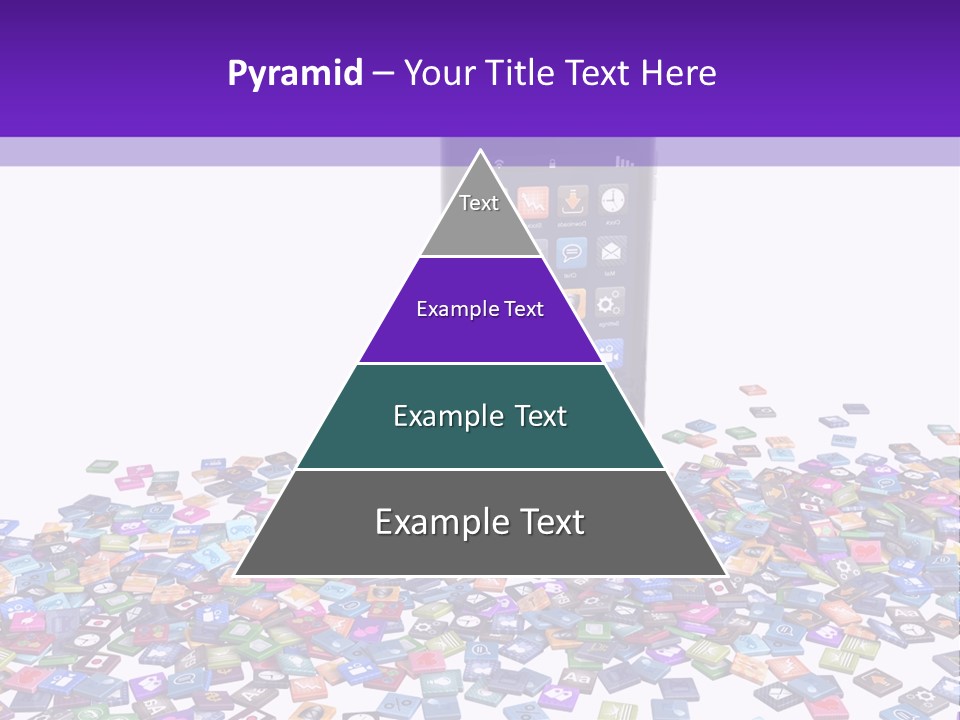 A Cell Phone Sitting On Top Of A Pile Of Colorful Cubes PowerPoint Template