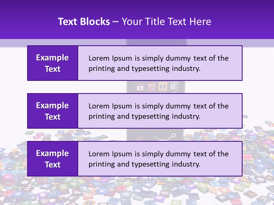 A Cell Phone Sitting On Top Of A Pile Of Colorful Cubes PowerPoint Template