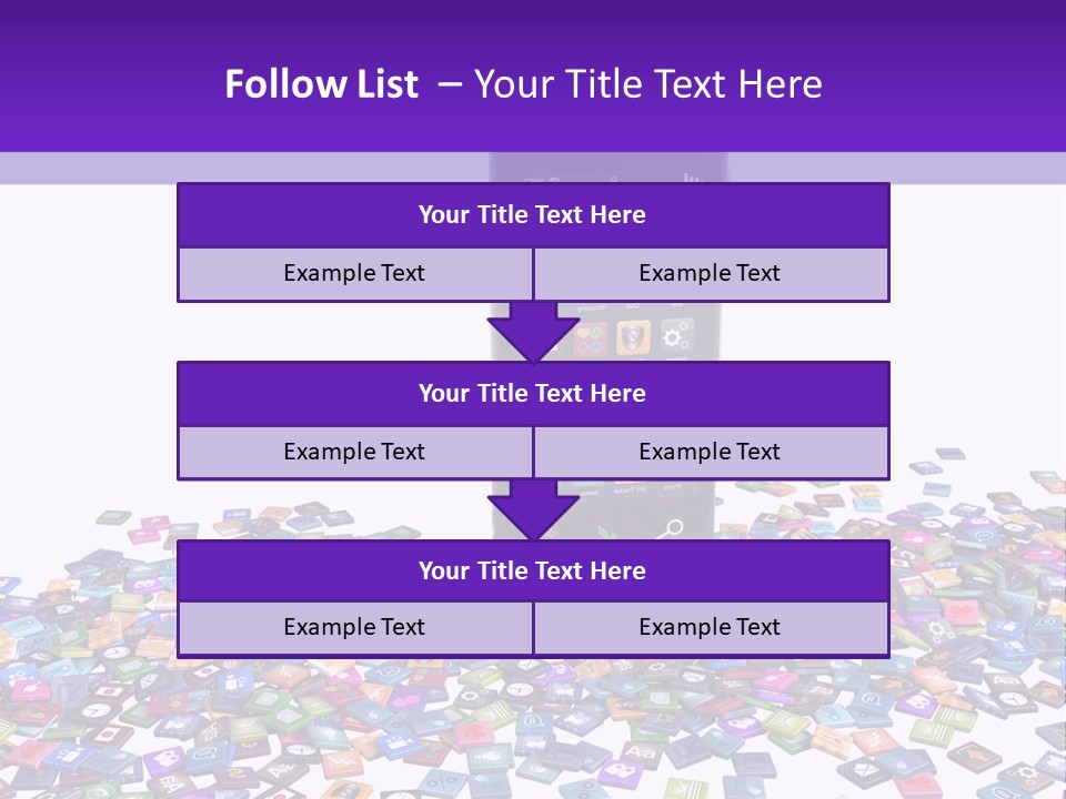 A Cell Phone Sitting On Top Of A Pile Of Colorful Cubes PowerPoint Template