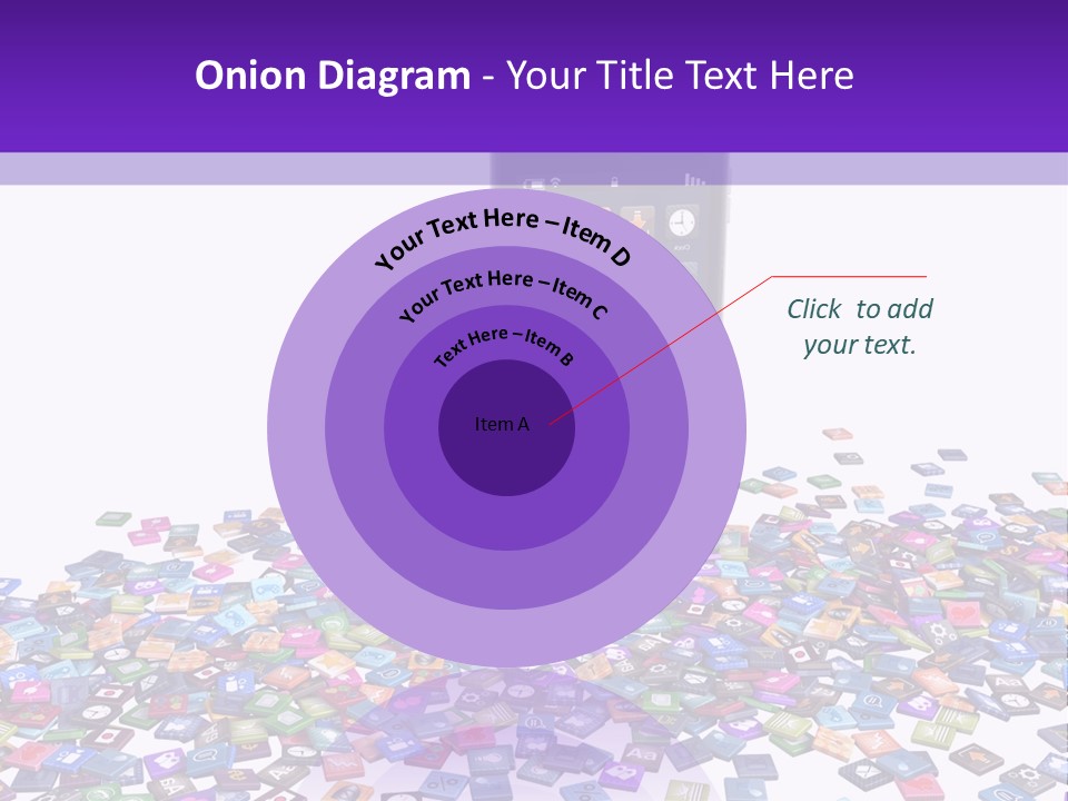A Cell Phone Sitting On Top Of A Pile Of Colorful Cubes PowerPoint Template