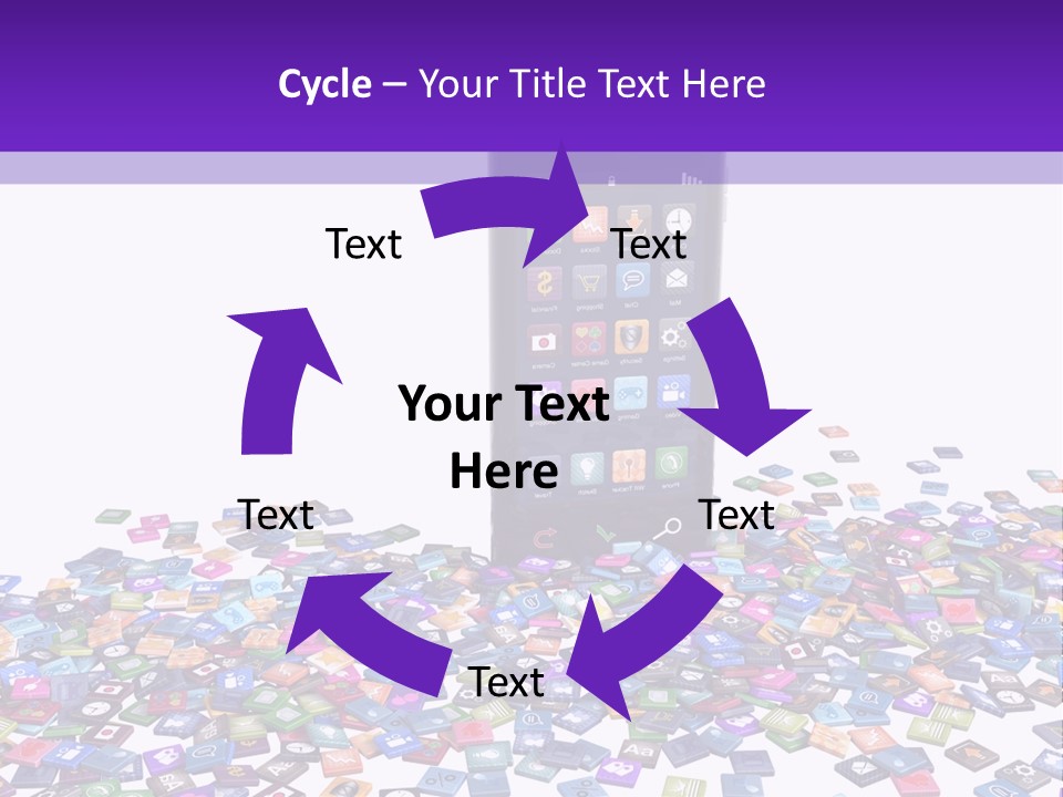 A Cell Phone Sitting On Top Of A Pile Of Colorful Cubes PowerPoint Template