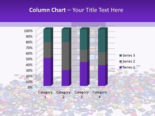 A Cell Phone Sitting On Top Of A Pile Of Colorful Cubes PowerPoint Template