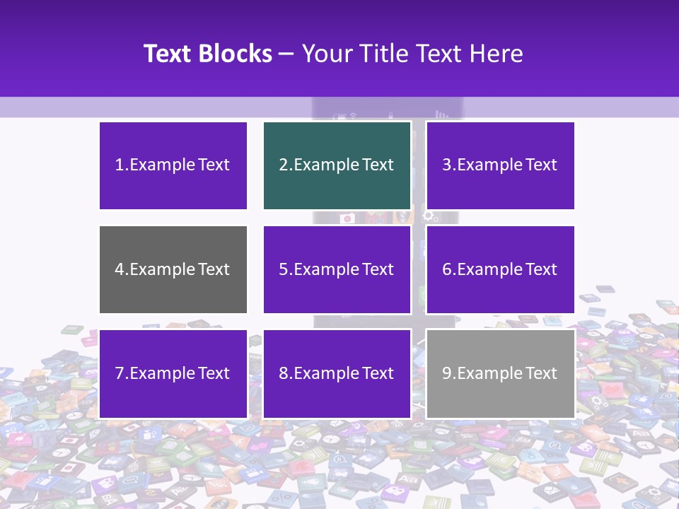 A Cell Phone Sitting On Top Of A Pile Of Colorful Cubes PowerPoint Template