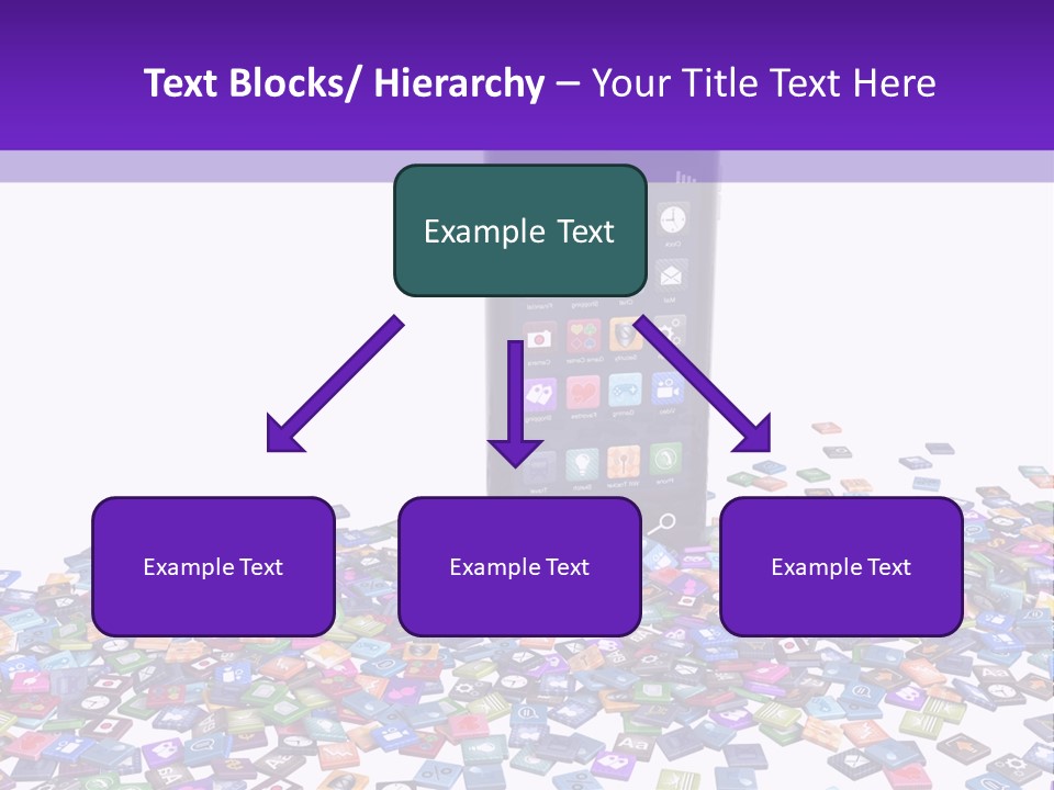 A Cell Phone Sitting On Top Of A Pile Of Colorful Cubes PowerPoint Template